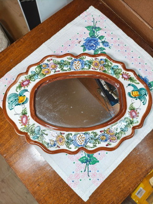 Old ceramic wall decoration of Skyrian folk art 1970 like new