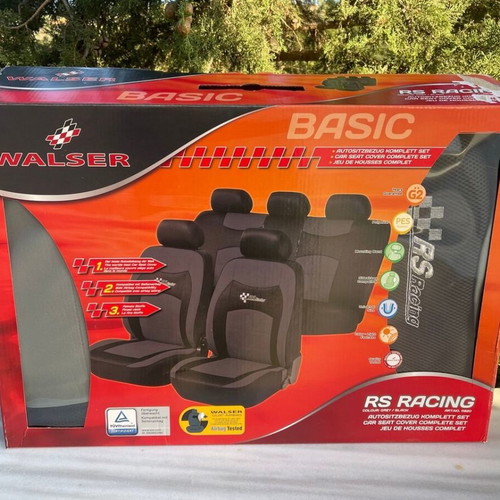 RS Racing car seat cover set new, grey polyester