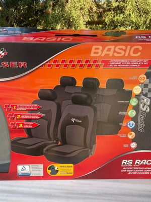 RS Racing car seat cover set new, grey polyester