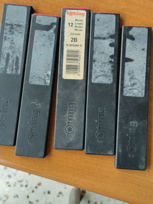 Rotring 2B 2.0mm Replacement Leads New, 5 Boxes of 12 Pieces