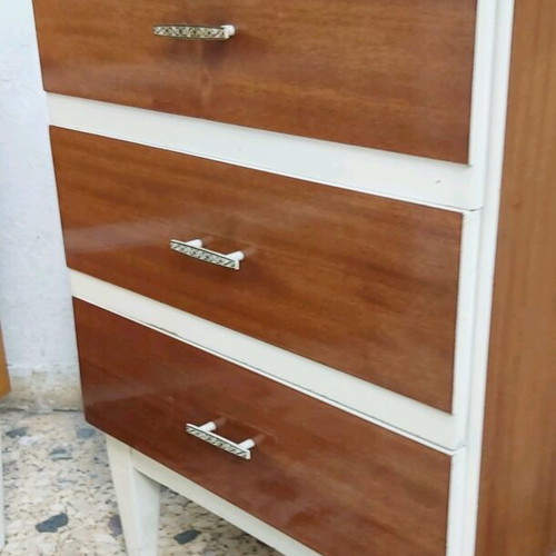 Κομοδίνα Vintage 70s 2τμχ από μασίφ ξύλο σε άριστη κατάσταση