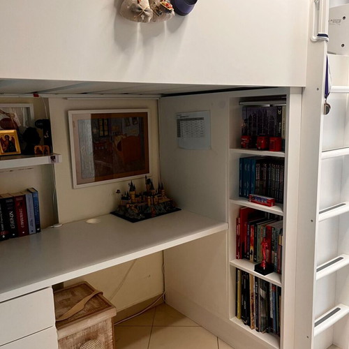 IKEA SMÅSTAD loft bed with desk, drawers and shelves, used