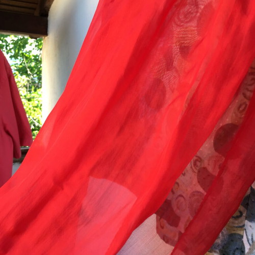 Giorgio Passigatti 100% Silk Big Red Scarf Like New