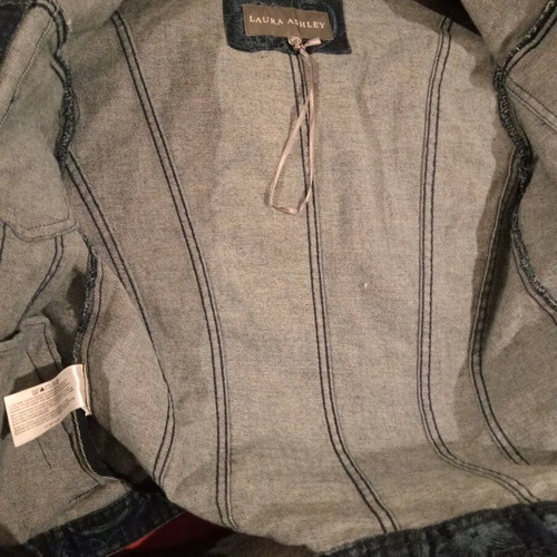 Laura Ashley jean jacket new, size UK 8, blue with floral pattern