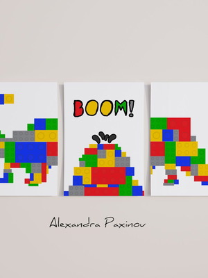 Dinosaur Prints Set from LEGO Bricks new, kids wall decoration