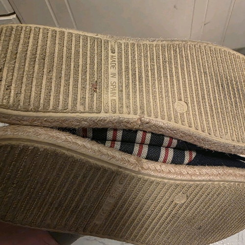 Gios Eppo fabric espadrilles like new, blue striped, size 45