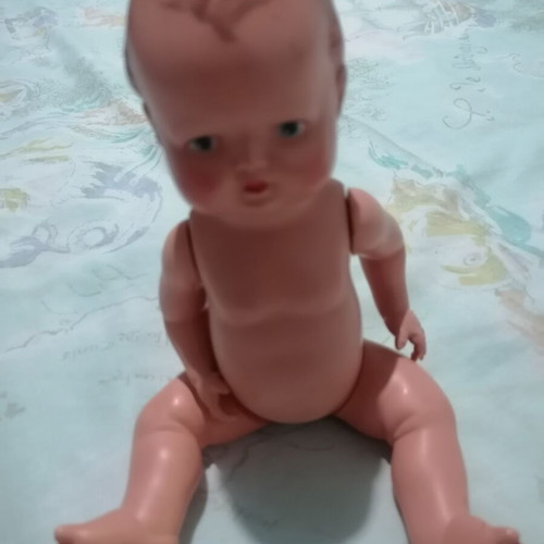 Vintage German Celluloid Minerva 20 Doll Baby Boy used, 1950s