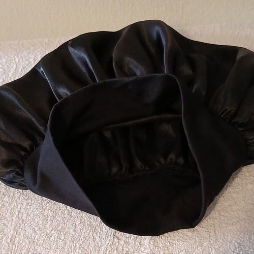Unisex satin hair cover black one size new