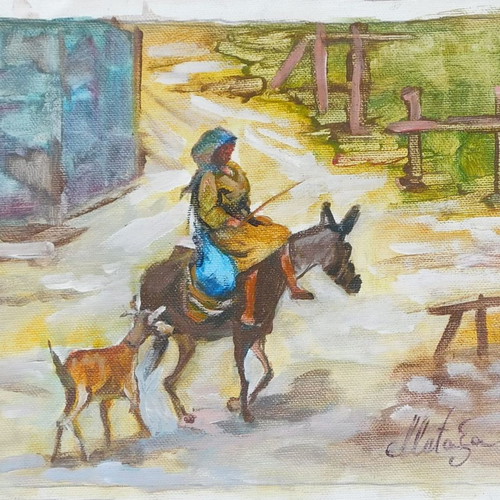 Signed painting on canvas 25x20 cm