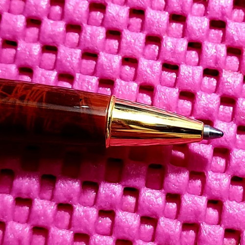 Caran d'Ache Genève pen new with brown marble lacquer and gold accents