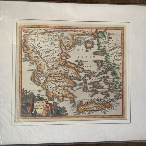 Vintage map of Greece Hellas seu Graecia Universa