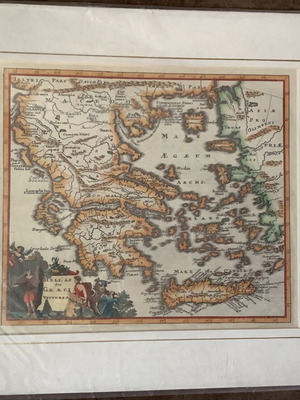 Vintage map of Greece Hellas seu Graecia Universa