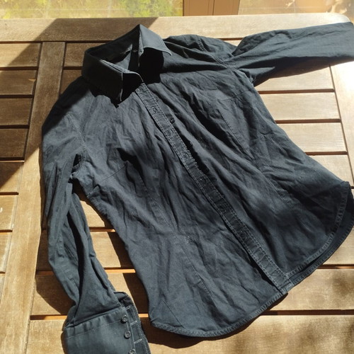 Zara Basic shirt like new, black and gray, classic fit, size L