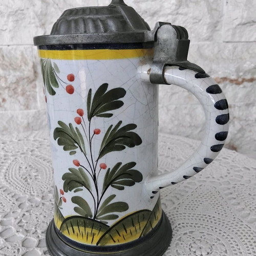 Baroque cup made of faience like new, authentic 1800s antique