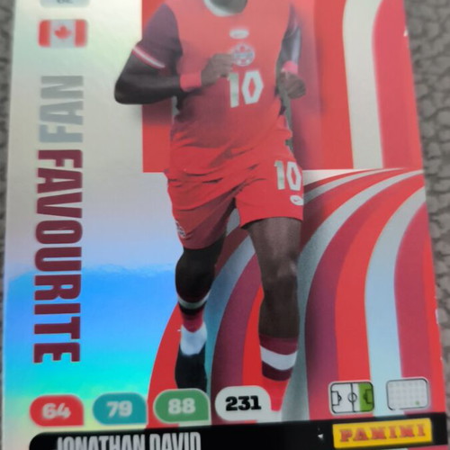 Jonathan David Panini FIFA World Cup 2026 AdrenalynXL card