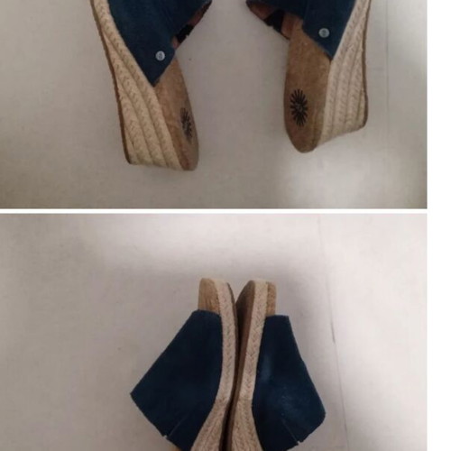 Ugg slippers used, size 36, blue espadrille style