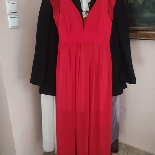 Red long women's dress like new, size S-M