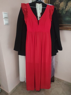 Red long women's dress like new, size S-M