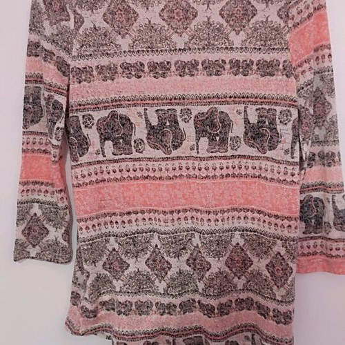 Ethnic women's blouse medium size like new, brown and orange
