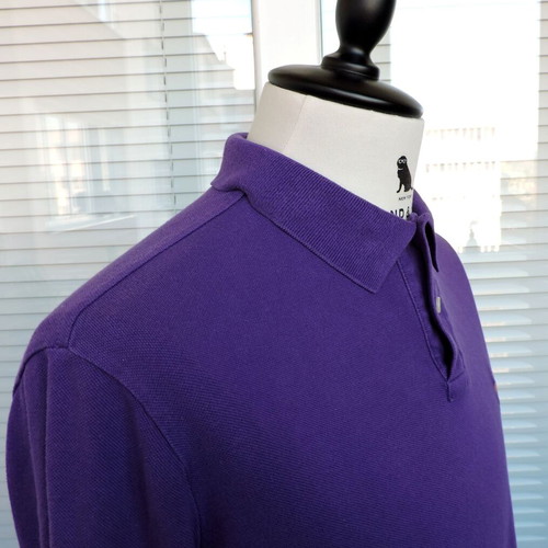 Polo Ralph Lauren men's long sleeve purple polo shirt, Custom Fit, size L