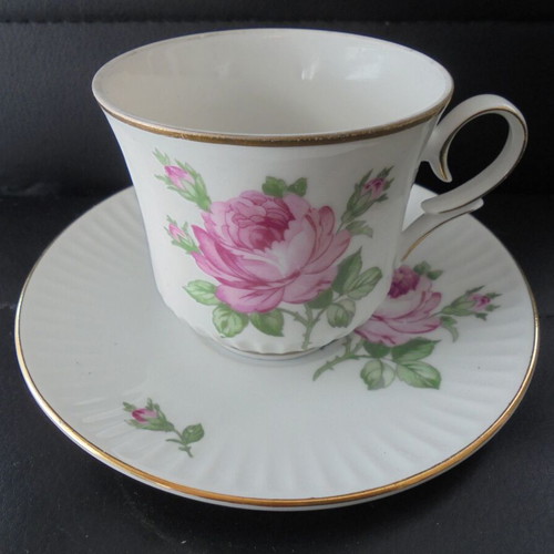 Freiberger porzellan double porcelain set used, cup with saucer