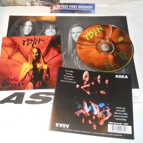 Aska Nine Tongues CD used, metal, 1997, EMA Records, with promo photo