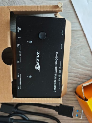 KCEVE 2-θυρών HD KVM switch 8K@60Hz με USB 3.0 και τηλεχειριστήριο