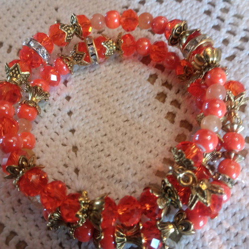 Handmade orange boho bracelet new