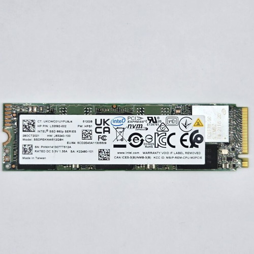 Intel SSDPEKNW512G8H NVMe SSD 512GB M.2 2280 like new