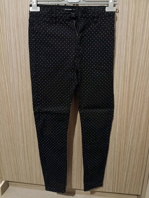 Jeggins Stradivarius size 38 black with white polka dots like new
