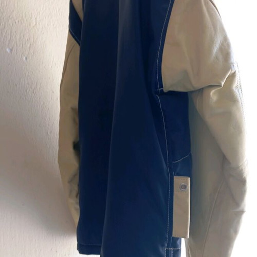Union Mills leather jacket new, size XL, blue and beige