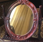 Embossed rotating tabletop mirror 1980 intact