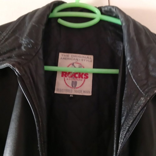 Leather vintage men's jacket XL used, black