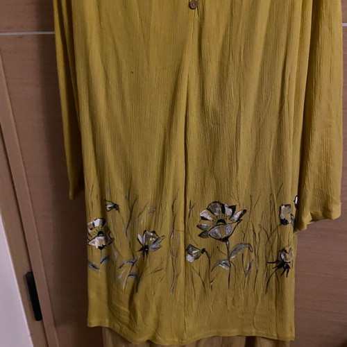 Painted dress yellow gold, new, size L