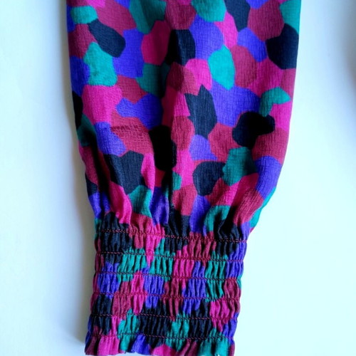 Sezane Asia silk maxi wrap dress used, colorful mosaic print