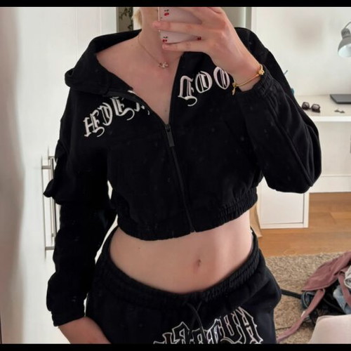 Hoodrich Cropped Jacket like new, black, size L
