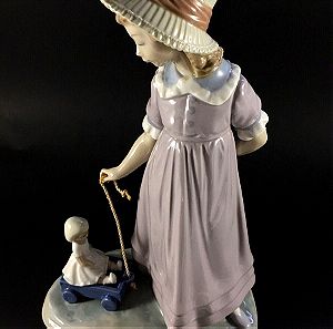 Lladro Girl Pulling Doll Carriage 5044