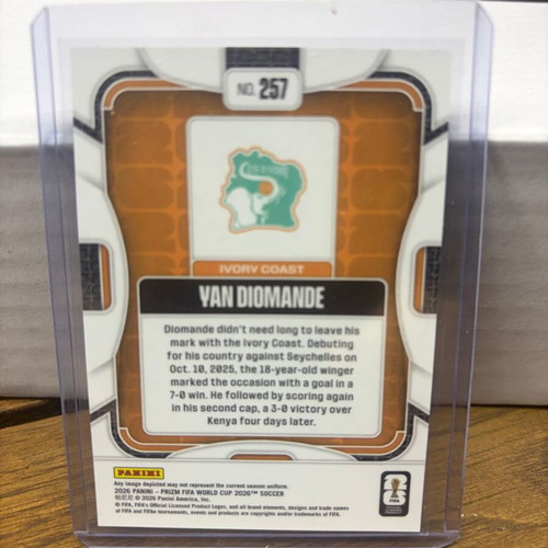 2026 Panini Prizm FIFA World Cup Yan Diomande #257 RC Rookie Base card new