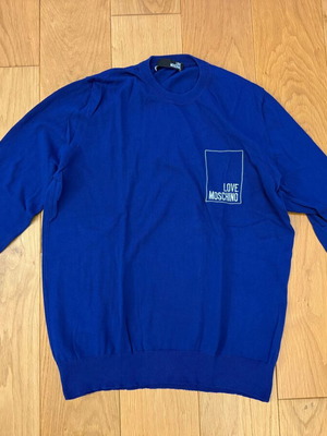 Love Moschino sweater used, blue, size M-L, 100% cotton