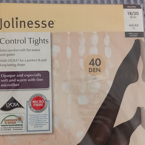 Jolinesse 40 den tights new, pack of 2 in black and beige