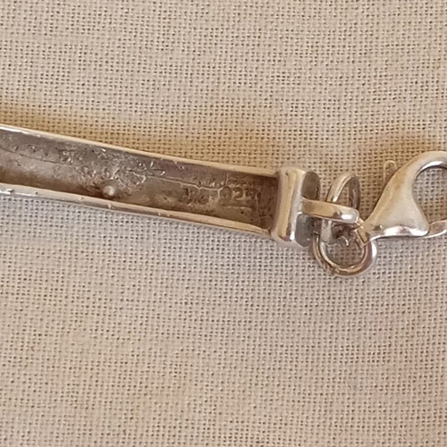 Silver 925 bracelet split type with six linked flat pieces
