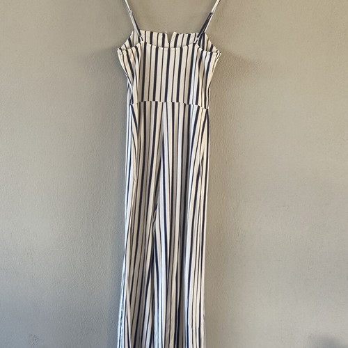 Bershka Viscose Bodysuit Like New, White and Blue, Size M