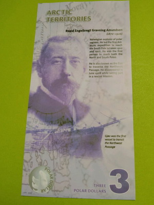 3 Polar Dollars καινούργιο φανταστικό χαρτονόμισμα