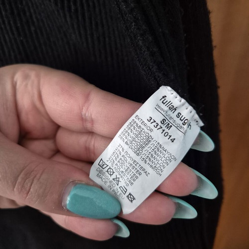 Wool cardigan, black, size S/M, 3/4 sleeves
