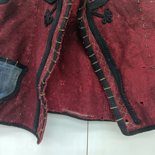 Collectible traditional woolen burgundy vest used