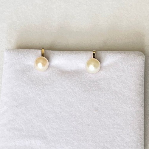 Gold clip earrings with 14k pearls new