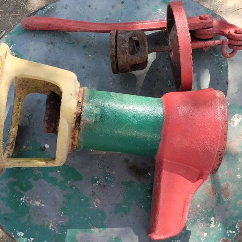 Touloumpa hand water pump used, Glavanis No 3 cast iron collectible