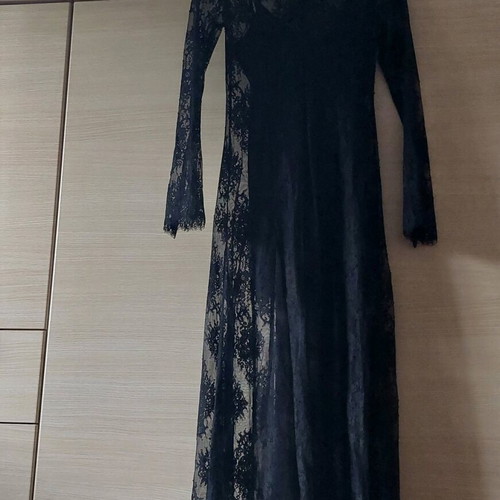 MNG black maxi lace dress new size Small