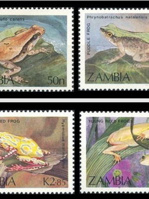 Zambia 1989 Frogs and Toads set new complete series mint luxury