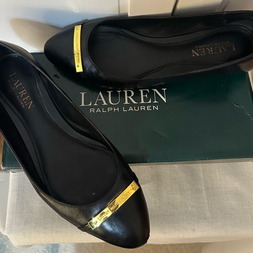 Ralph Lauren leather ballet flats like new, size 37, black